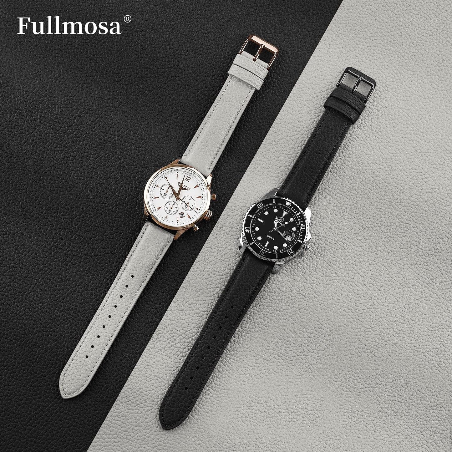 Band Compatible with Garmin Vivoactive 4S/Vivomove 3S,18Mm Quick Release Leather Watch Band Compatible for Fossil Tailor/Gen 4 Q Venture Hr/Gen 3 Q Venture,Black+Black Buckle