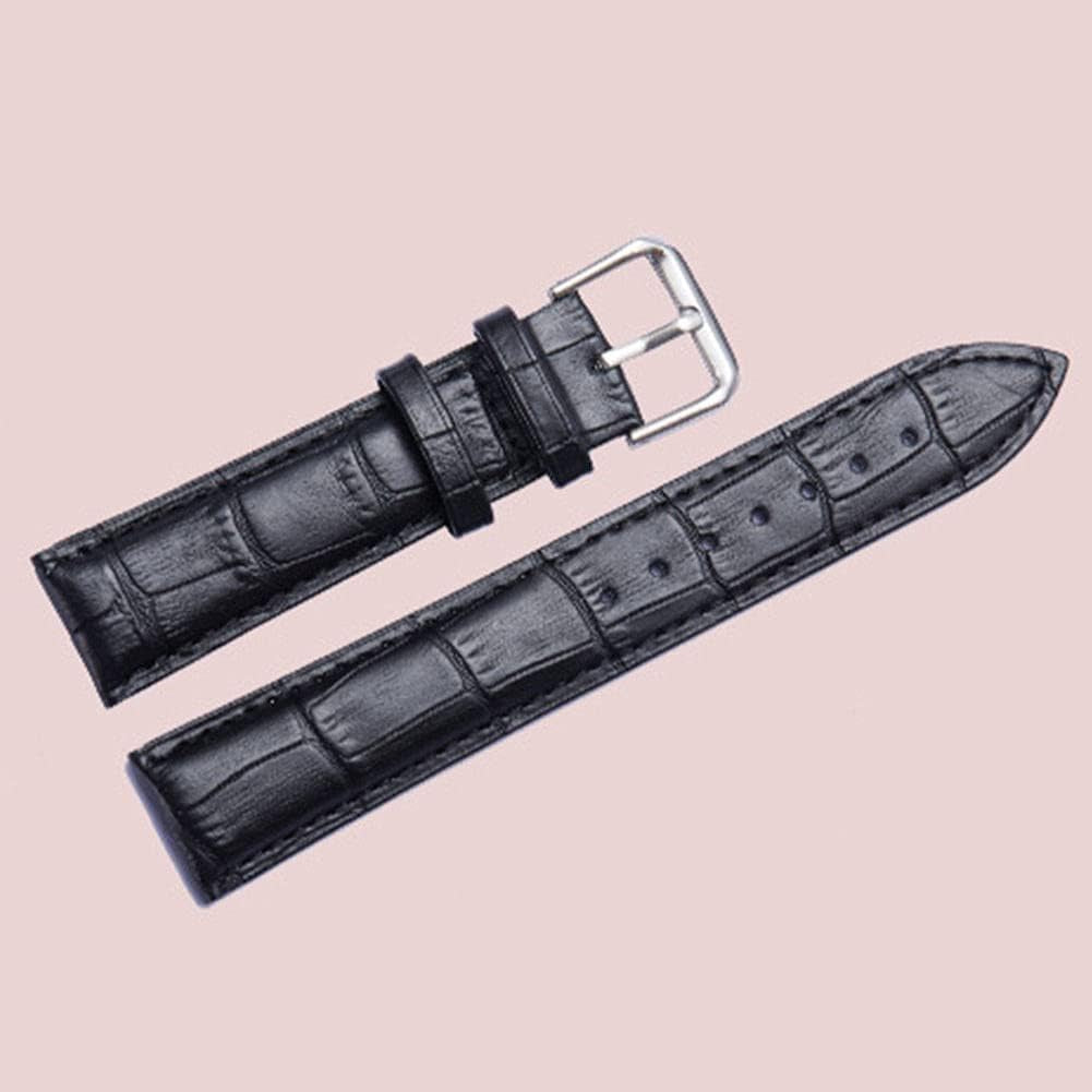 Genuine Leather Watch Band Quick Release Durable Watch Strap 20Mm Black Red Pick Green Light Yellow Compatible with Most Watches for Men and Women