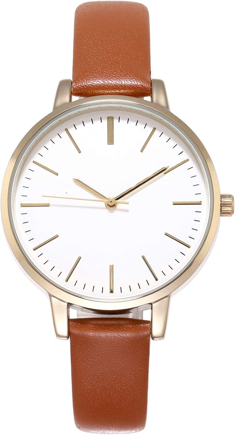 Women'S Watches Leather Band Luxury Quartz Watches Waterproof Fashion Creative Wristwatch for Women Ladies