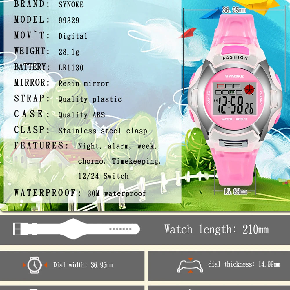 Sport Kids Watch Girls Student Children'S Watch Waterproof Alarm Clock Brand Digital Watch