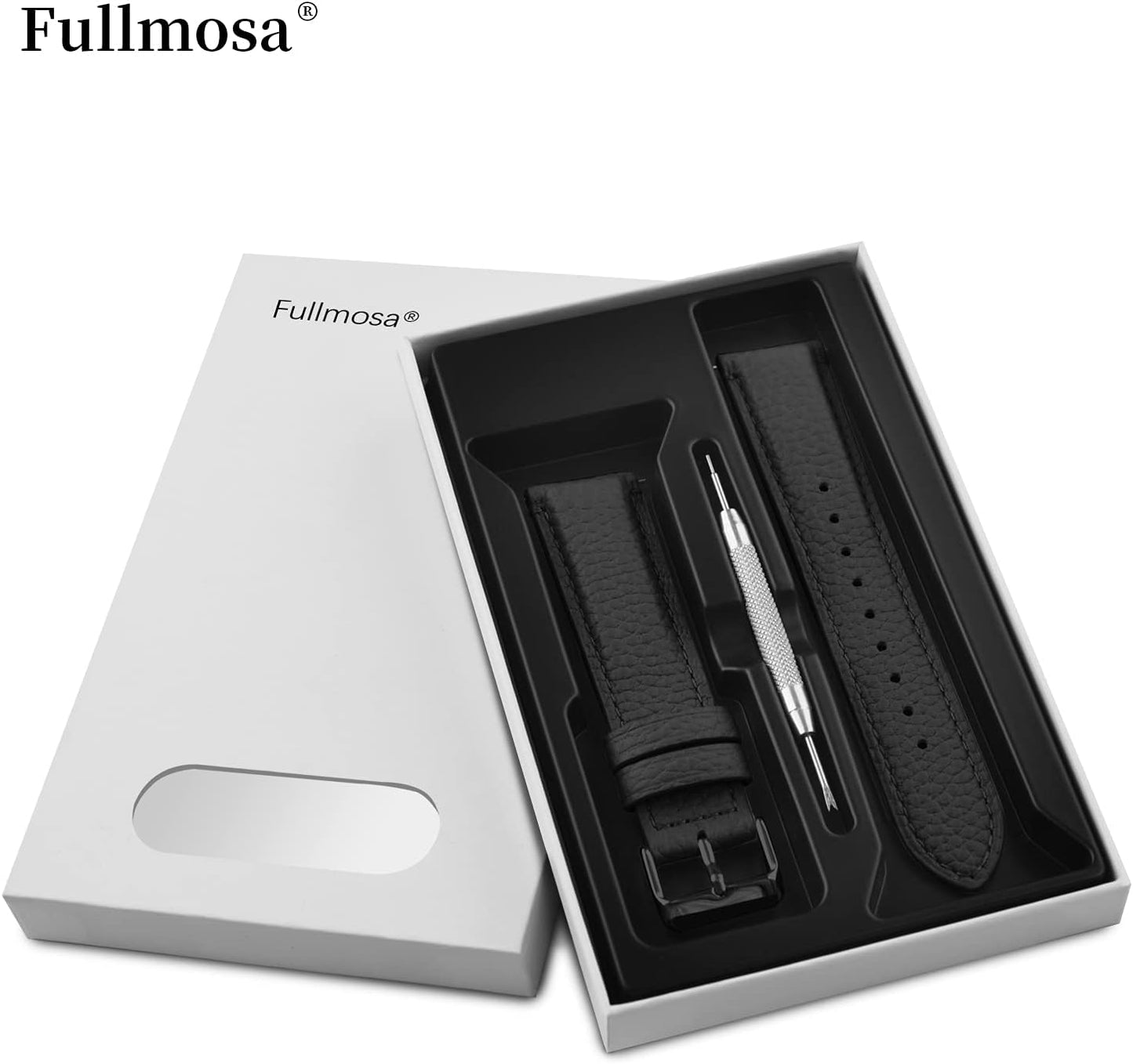 Band Compatible with Garmin Vivoactive 4S/Vivomove 3S,18Mm Quick Release Leather Watch Band Compatible for Fossil Tailor/Gen 4 Q Venture Hr/Gen 3 Q Venture,Black+Black Buckle