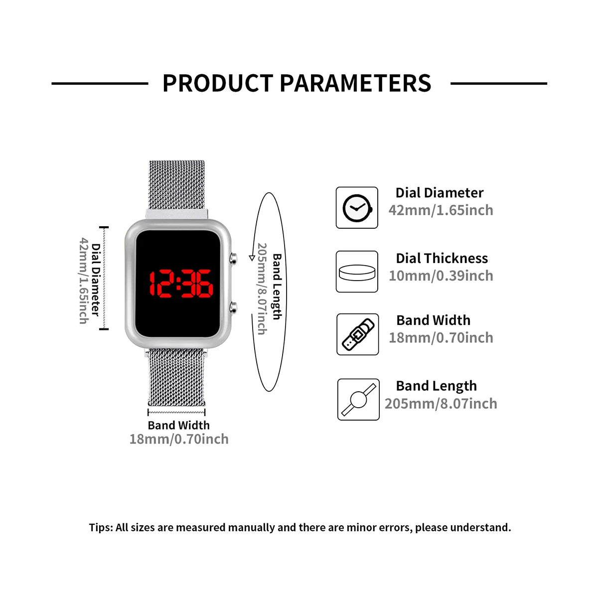 Simple and Casual Men'S and Women'S Watch Square Electroplated Case Sports Watch Fashion Versatile Student Electronic Watch