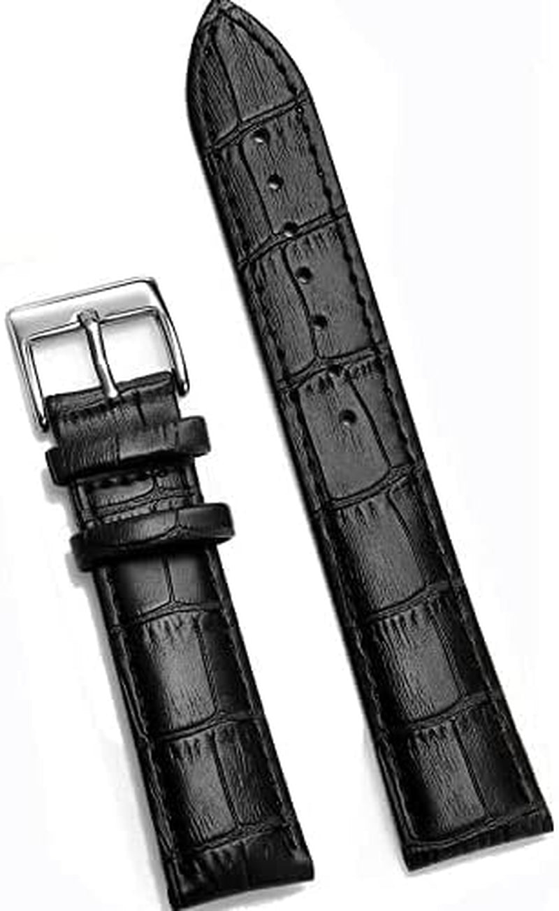 Genuine Leather Watch Band Quick Release Durable Watch Strap 20Mm Black Red Pick Green Light Yellow Compatible with Most Watches for Men and Women