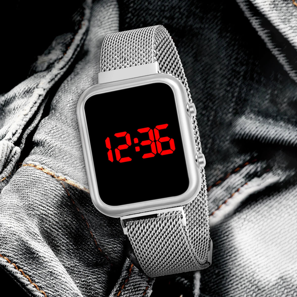 Simple and Casual Men'S and Women'S Watch Square Electroplated Case Sports Watch Fashion Versatile Student Electronic Watch