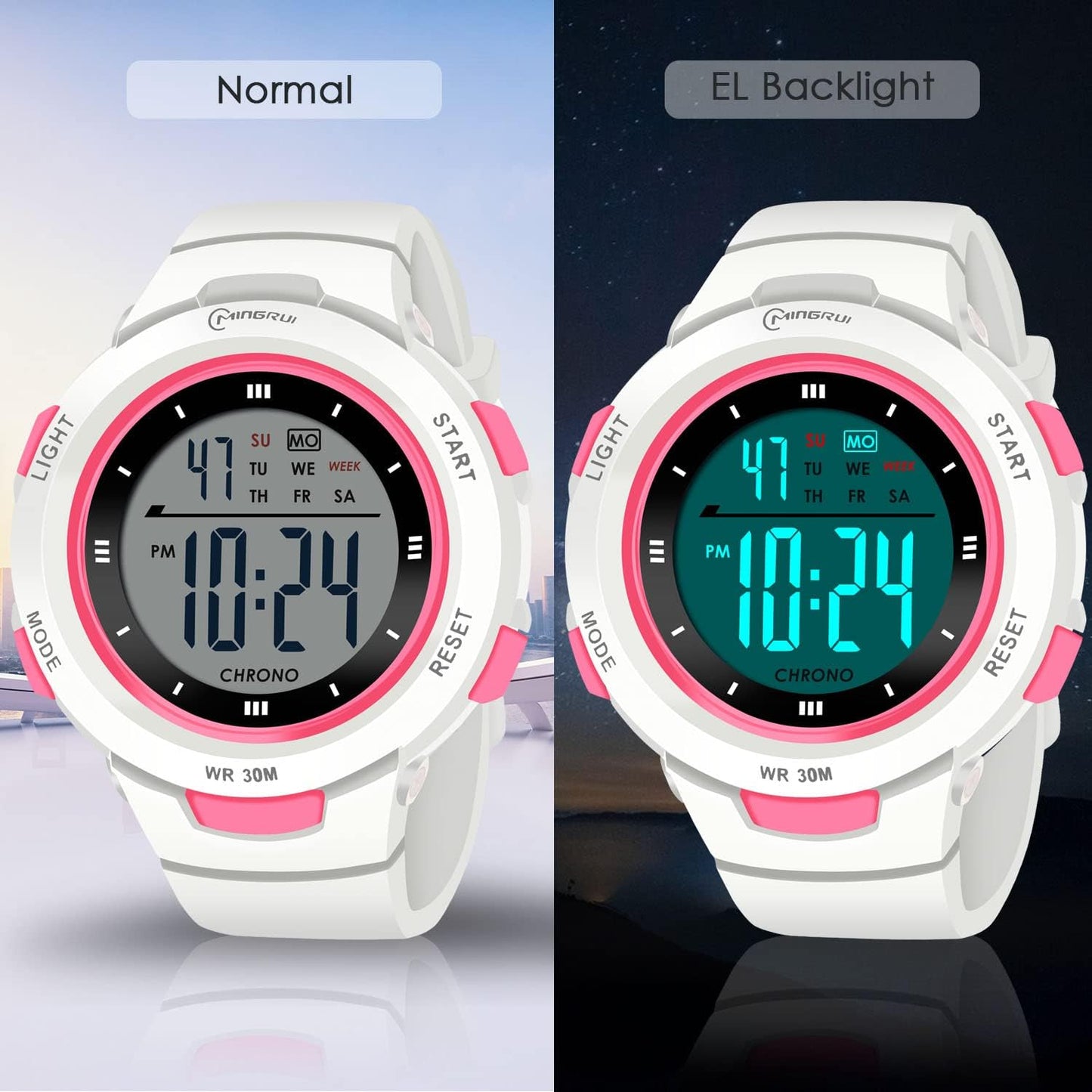 Kids Watches Digital Sport Watches for Girls Outdoor Waterproof Watches with Alarm Stopwatch Leisure Child Wrist Watch Ages 5-10