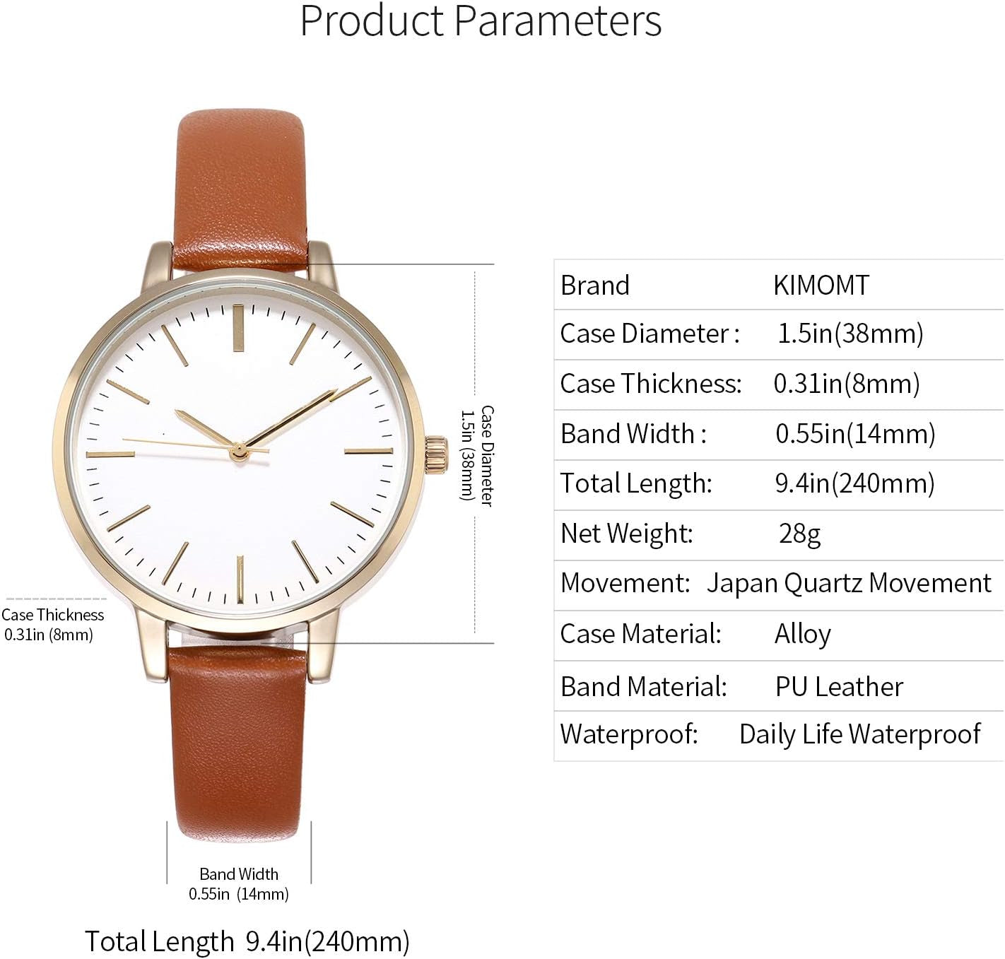 Women'S Watches Leather Band Luxury Quartz Watches Waterproof Fashion Creative Wristwatch for Women Ladies