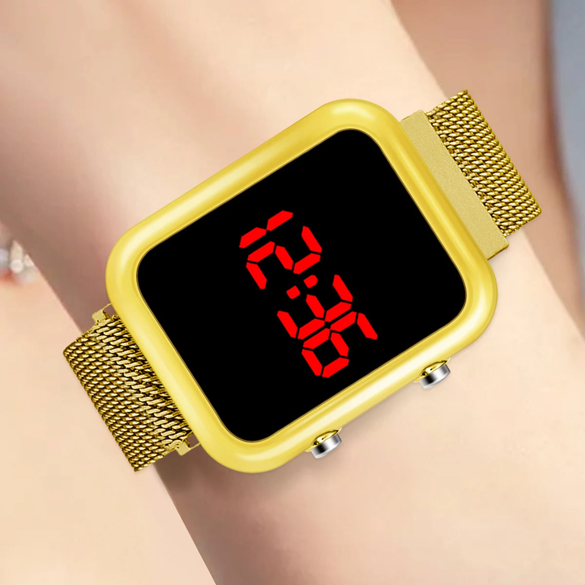 Simple and Casual Men'S and Women'S Watch Square Electroplated Case Sports Watch Fashion Versatile Student Electronic Watch