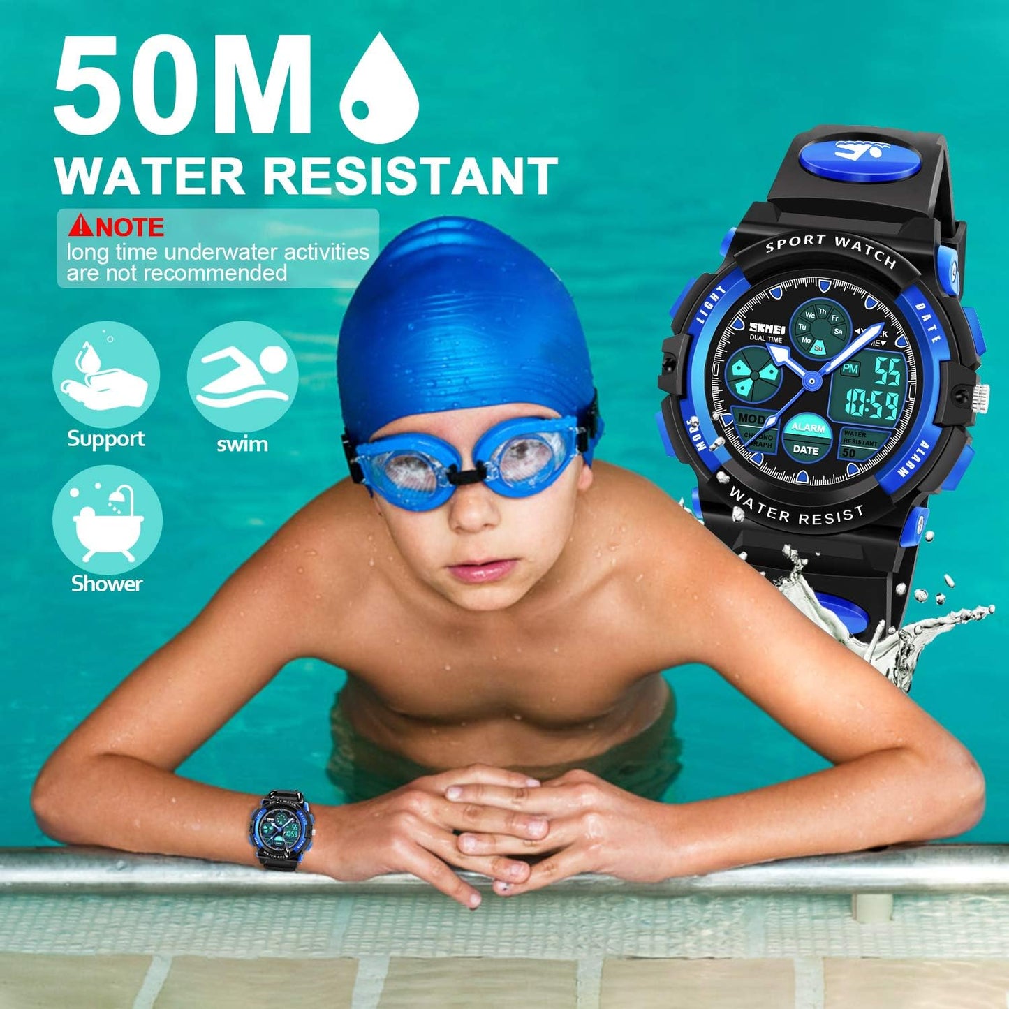 LED Multi Function Waterproof Watch for Kids - Kids Gifts