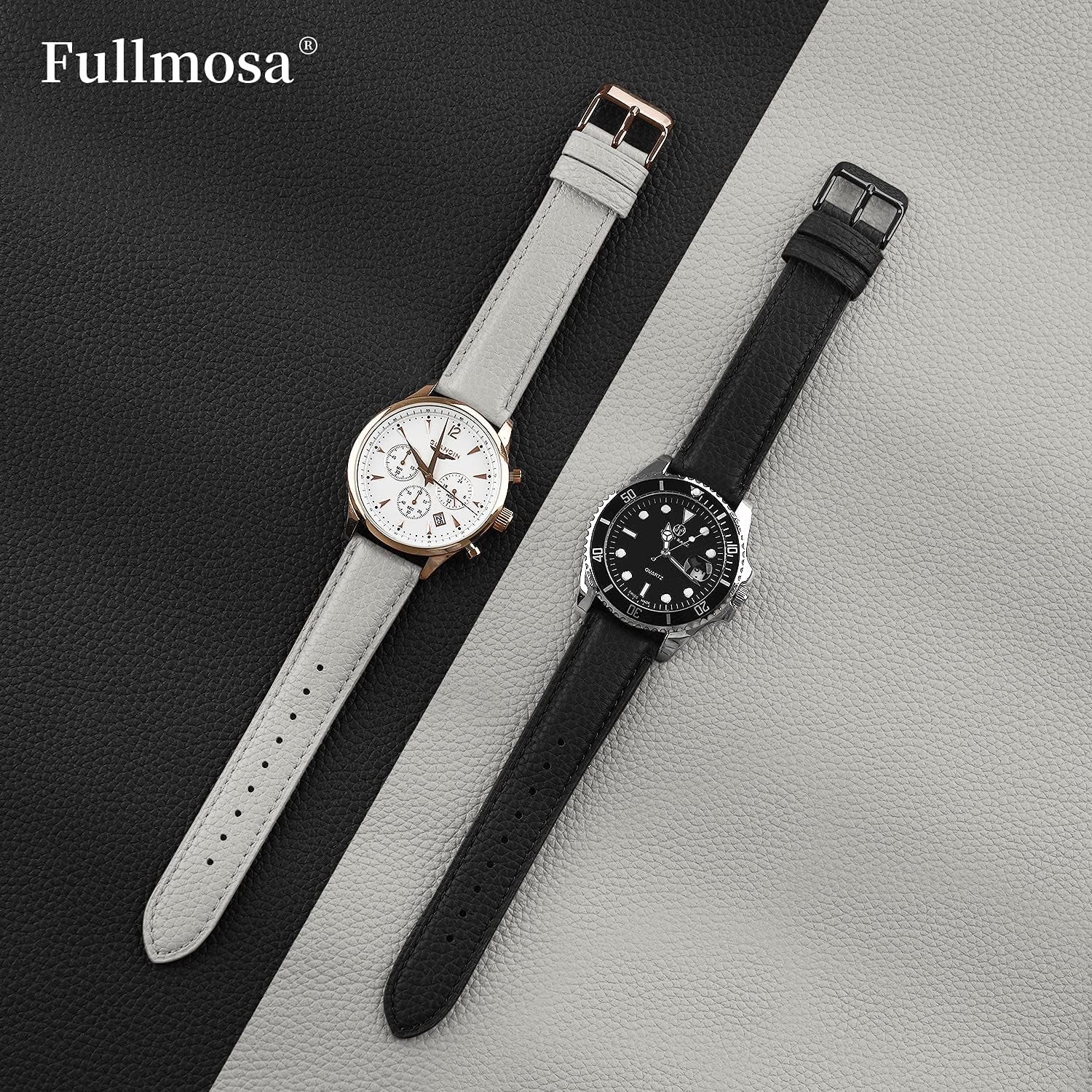 Band Compatible with Garmin Vivoactive 4S/Vivomove 3S,18Mm Quick Release Leather Watch Band Compatible for Fossil Tailor/Gen 4 Q Venture Hr/Gen 3 Q Venture,Black+Black Buckle