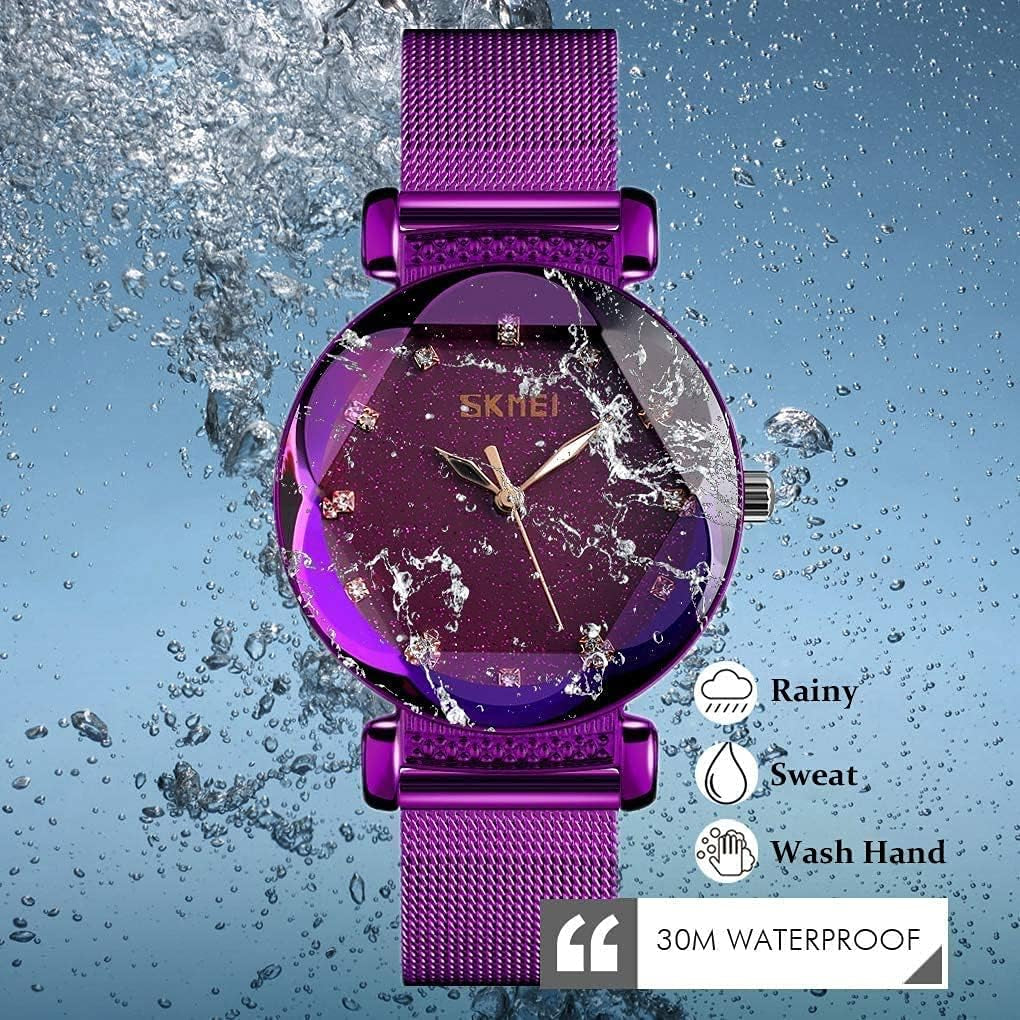 Fashion Women'S Luxury Diamond Watches - Casual Quartz Wristwatches, Stainless Steel, Simple Style, Waterproof, Elegant Ladies Watches