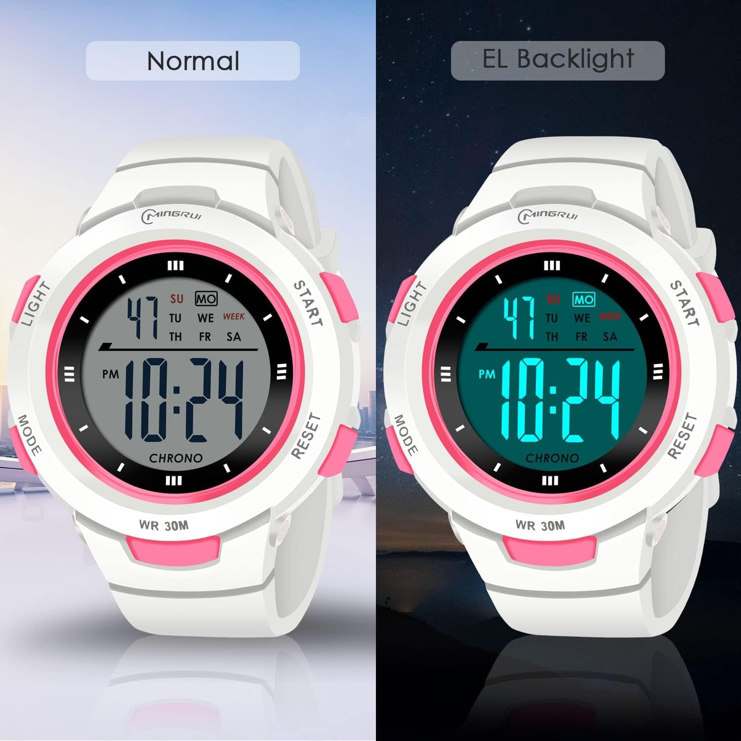 Kids Watches Digital Sport Watches for Girls Outdoor Waterproof Watches with Alarm Stopwatch Leisure Child Wrist Watch Ages 5-10